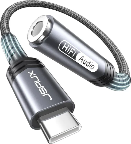 Vista 11 de Adaptador USB tipo C a conector de auriculares hembra de 3.5mm, cable JSAUX USB C a auxiliar de audio compatible con iPhone 15 Pro Max/15 Pro/15