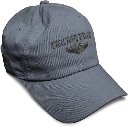 Vista 50 de Gorra de béisbol suave, dron, piloto, gris, bordado, insignias, ovnis, algodón, para papá veterano, sombreros para hombres y mujeres Aqua Design Only