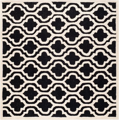 Vista 8 de SAFAVIEH Cambridge Collection CAM132E - Alfombra decorativa de lana marroquí de primera calidad, 2 x 3 pies, color negro y marfil
