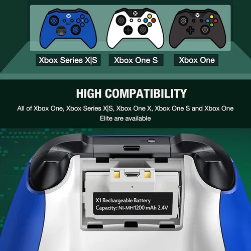 Vista 6 de Controller Charger for Xbox one Controller Charging Station Compatible with Xbox Series XSOneXSElite Charger for Xbox One Battery Pack with 2 x