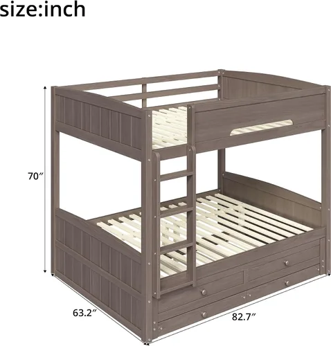 Vista 2 de Harper & Bright Designs Litera Queen con 2 cajones y cama nido extraíble