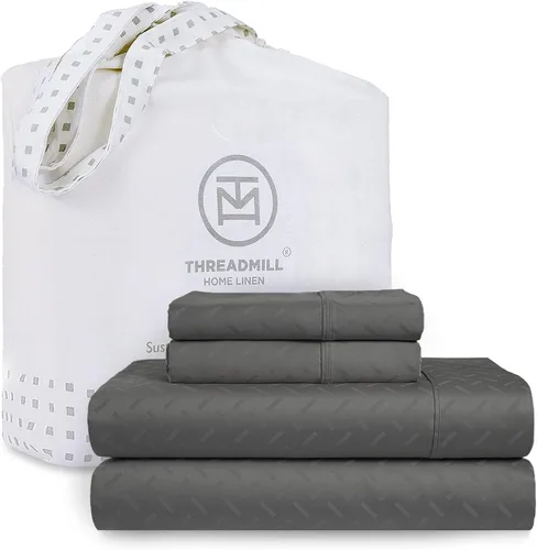 Vista 66 de Threadmill Juego de sábanas de algodón Twin Sábanas 100% algodón para cama tamaño Twin Juego de sábanas de satén jacquard damasco con bolsillo