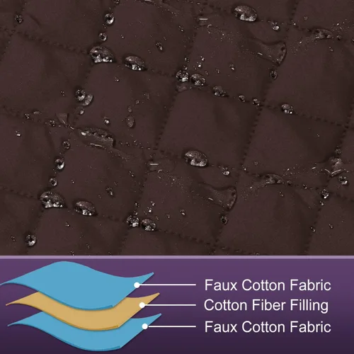 Vista 3 de MEILLE MAISON Funda de sofá en forma de L para perros, funda de sofá modular de 2 piezas más funda para diván con correas, funda protectora Chocolate