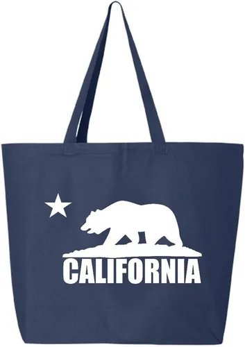 Vista 5 de shop4ever Cali White Bear - Bolsa de compras reutilizable de la República de California Jumbo