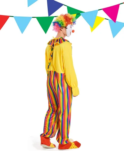 Vista 5 de Conjunto de disfraz de payaso para adulto, 8 piezas de traje de fiesta
