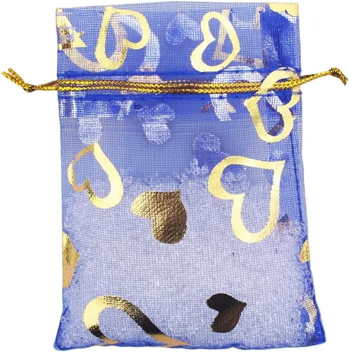 Vista 23 de QIANHAILIZZ Paquete de 100 bolsas de regalo de organza con forma de corazón de flores de 2.8 x 3.5 pulgadas, bolsa de regalo para dulces, bolsa