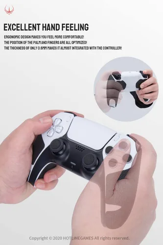 Vista 4 de HOTLINEGAMES Empuñaduras de control compatibles con PS5 Dualsense, accesorios de control de PlayStation 5, kit de piel, cinta de agarre