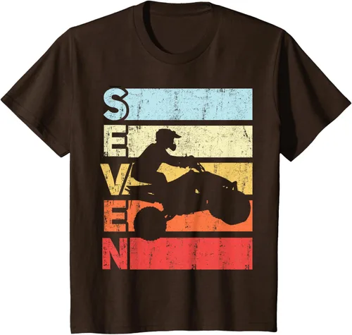 Vista 53 de ATV 7th Birthday Party ATV 4 Wheeler - Camiseta de cumpleaños temática cuádruple Negro