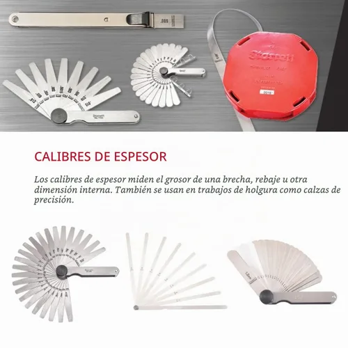 Vista 3 de Starrett Medidor de espesor de acero templado, 31 hojas, tamaño de 1/2"-1/4" x 3-1/32