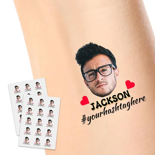 Vista 16 de Calcomanías de tatuajes temporales personalizadas, personaliza el tatuaje con nombre y foto de tu amor para fiestas de cumpleaños, Halloween