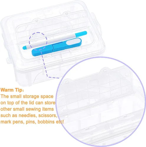Vista 4 de New brothread 40 colores compatibles con Brother, hilo de 500 m para máquina de bordar con caja de almacenamiento de plástico transparente