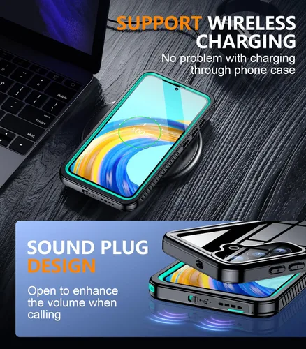Vista 178 de Temdan - Funda impermeable diseñada para iPhone 12, protector de pantalla y cámara integrado IP68 bajo el agua, cuerpo completo, a prueba de caídas