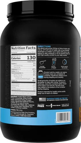 Vista 2 de Rule 1 Proteins Whey Protein Powder, Salted Carmel, 27 Servings