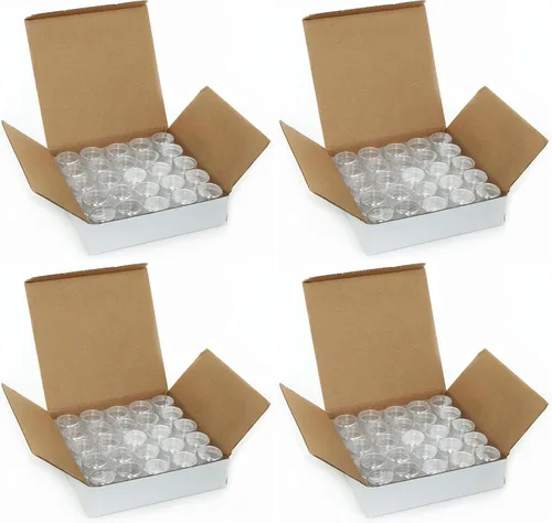 Vista 5 de Recipientes para cosméticos, 50 frascos transparentes, vacíos, 0.17 oz, de plástico