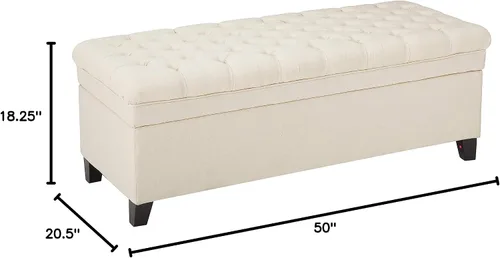 Vista 10 de Christopher Knight Home Juliana - Otomana de almacenamiento de tela, color beige
