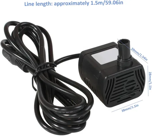Vista 6 de Bomba de agua solar, mini bomba de fuente solar de 12 V CC de repuesto con cable de 4.9 ft, bomba solar silenciosa, bomba de agua micro sumergible
