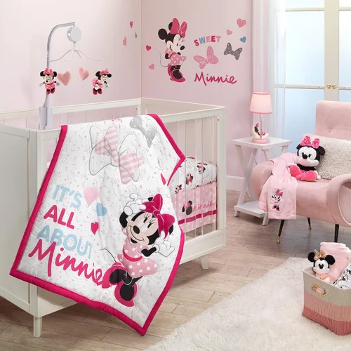 Vista 6 de Lambs & Ivy Disney Baby Minnie Mouse Love Pink Musical Móvil para cuna de bebé