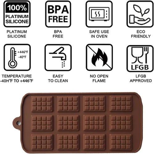 Vista 8 de DIY 12 moldes de silicona para chocolate romper aparte chocolate proteína caramelo molde de chocolate herramientas para hornear chocolate
