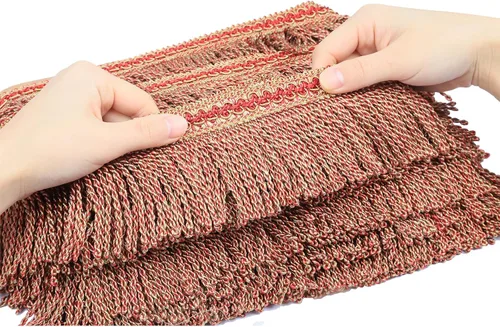 Vista 6 de Cortina de flecos de lingotes de 5 yardas/2.5 pulgadas, adornos de tela con flecos para el hogar, accesorios de costura para manualidades, ropa