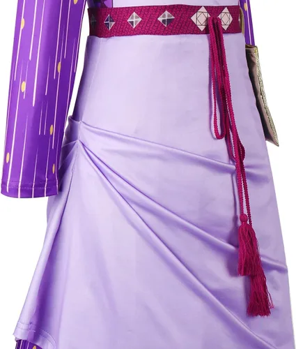 Vista 9 de Zalongye Disfraz de princesa de Asha Wish para niñas, disfraces de Navidad