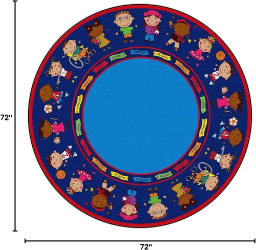 Vista 3 de KidCarpet.com Friends - Alfombra circular completa, redonda de 6 pies Amigos