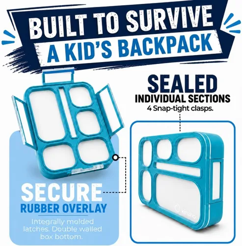 Vista 3 de Fiambrera BENTO para niños, fiambrera para mujer, adultos, recipiente para guardar la comida hermético Fiambreras para raciones planificadas