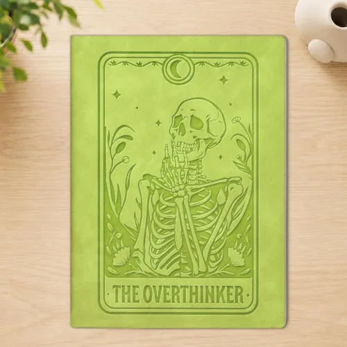 Vista 6 de Cuaderno de esqueleto gótico, diario sobrepensador, color verde claro