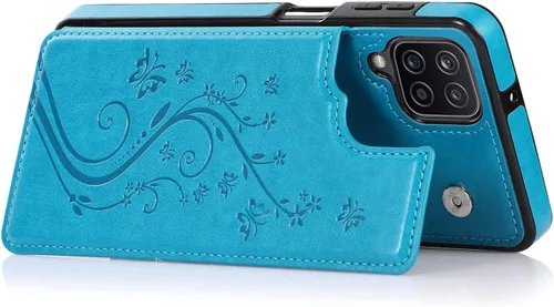 Vista 5 de Asuwish Funda de teléfono para Samsung Galaxy A12 con protector de pantalla de vidrio templado, tarjetero con soporte para tarjetero, soporte