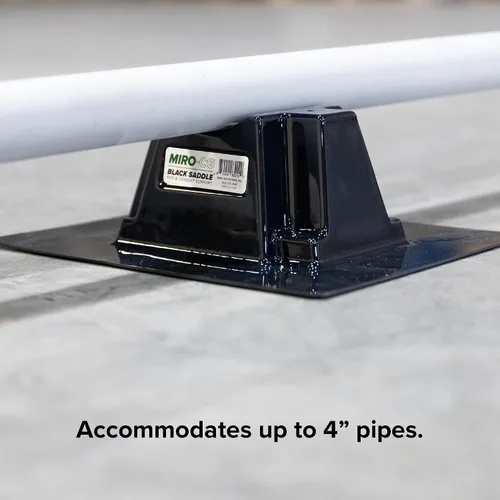 Vista 4 de Paquete de 6 soportes negros para tuberías de techo de sillín – Soporte de tubo fabricado en Estados Unidos para tubos de hasta 3.5 pulgadas