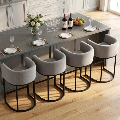 Vista 40 de Juego de 3 taburetes de bar de altura de mostrador, taburetes modernos para comedor, taburetes de bar de 24 pulgadas para isla de cocina, taburete