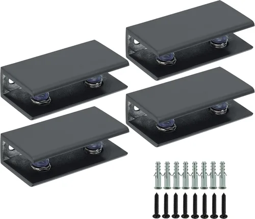 Vista 12 de Alise Soporte de ducha ajustable para estante de vidrio, soporte de abrazadera rectangular resistente para estantes de vidrio de 0.394-0.472 in