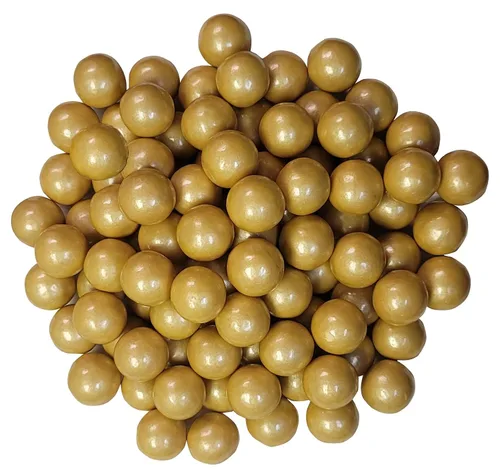 Vista 4 de Bolas de goma de mascar de oro perla – 2 libras redondas de bolas de goma brillantes para bufés de dulces, graduaciones y fiestas