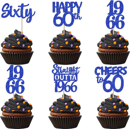 Vista 83 de 30 piezas negras para cupcakes de 10.º cumpleaños con purpurina Ten Happy 10 Straight Outta 2016 para saludos a 10 años 10 cumpleaños, boda Negro