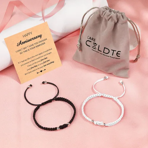 Vista 6 de Pulseras a juego para parejas, aniversarios, cumpleaños, día de San Valentín, regalos de Navidad