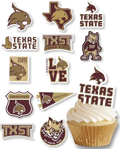 Vista 40 de Decoraciones para cupcakes de la Universidad de Alabama, suministros para fiestas de fútbol americano, cumpleaños, graduación (24 piezas)