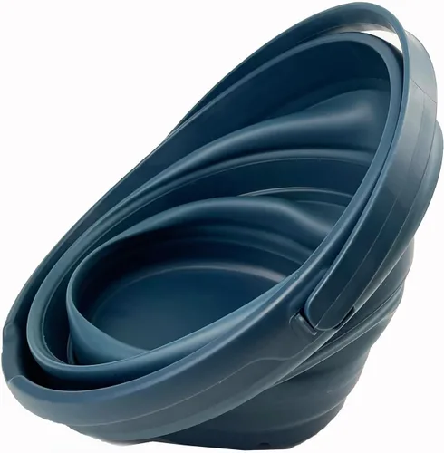 Vista 3 de SAMMART Cubo de plástico plegable de 10 L (2.6 galones), bañera redonda plegable, cubo de agua portátil para pesca, bote de agua para exteriores