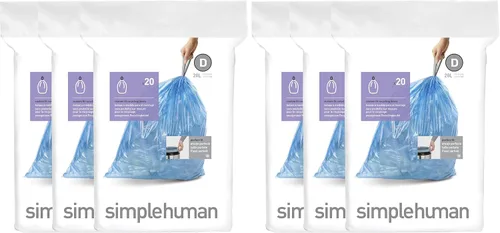 Vista 5 de simplehuman Code D 60 unidades, Bolsas de basura con cordón de ajuste personalizadas genuinas, Bolsas de basura con cordón en paquetes
