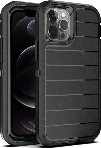 Vista 14 de YmhxcY Funda para iPhone 12/iPhone 12 Pro [2 Protectores de Pantalla de Vidrio Templado] Cubierta Duradera de 3 Capas A Prueba de Caídas/Funda