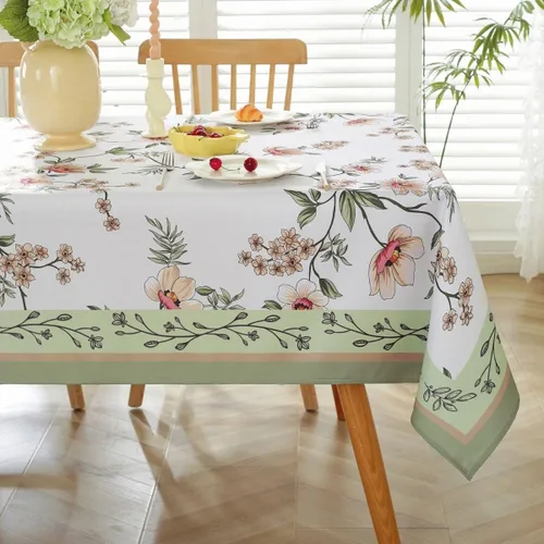 Vista 16 de Summe - Manteles para mesas rectangulares, 52 x 70 pulgadas, sin arrugas, lavable a máquina, de poliéster, floral, acuarela, flores silvestres
