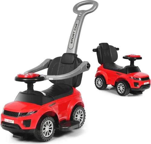 Vista 13 de HONEY JOY Cochecito Empujador con Pedal, Coche Deslizante con Manija de Empuje y Barrera Desmontable, Sonido y Luces, Almacenamiento Bajo