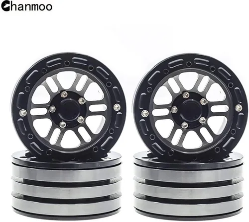 Vista 7 de Llantas de metal Beadlock de 1.9 y neumáticos de oruga hexagonal de 4.724 in con insertos de espuma para 1:10 RC Crawler Axial SCX10 III TRX4 Redcat