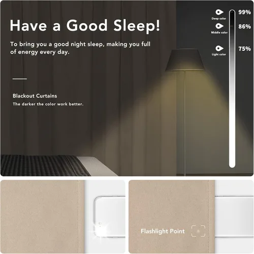 Vista 3 de Easy-Going - Cortinas opacas con bolsillo para varilla para dormitorio, cortinas de ventana para oscurecer la habitación para sala de estar