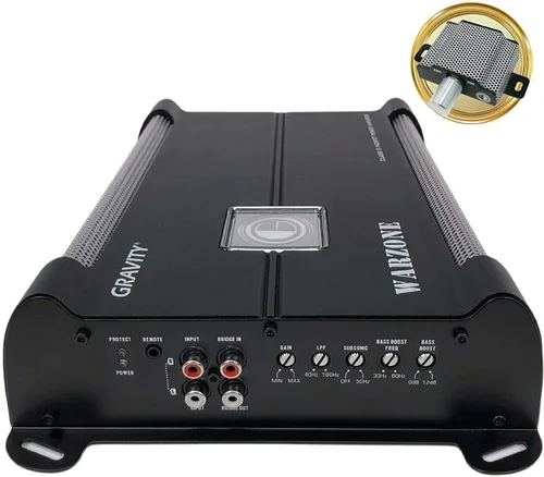 Vista 4 de Gravity 2000.1D Clase D Amplificador de audio para automóvil – 1000 vatios True RMS @ 1 Ohm Potencia máxima a 2000W, 1/2/4 Ohm estable, digital