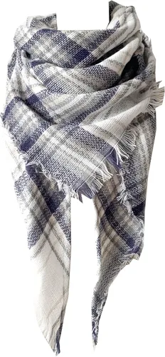 Vista 55 de Wander Agio - Bufanda envolvente con diseño a cuadros o triangular para mujer, cálida y larga, de punto, sensación de cachemira, chal