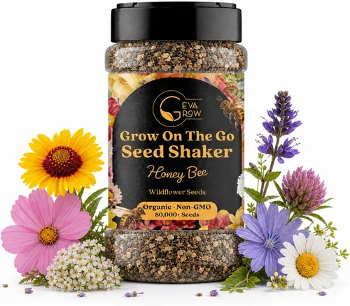 Vista 16 de Agitador de semillas de flores silvestres – Mezcla anual de GevaGrow 17 variedades de semillas de flores para plantar en macetas y jardines al