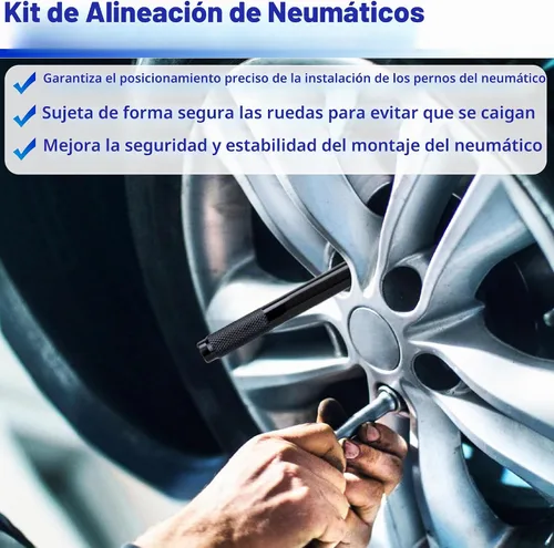 Vista 4 de Herramienta de alineación de ruedas automotrices de 10 piezas, kit de pasadores de alineación de neumáticos de automóvil