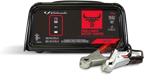 Vista 2 de Schumacher Electric Cargador y mantenedor de batería para granja y rancho, FR01236, 3 en 1, totalmente automático, 6 amperios, 6 voltios, 12