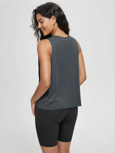 Vista 4 de ODODOS Paquete de 3 camisetas sin mangas sueltas para mujer, camisetas sin mangas para gimnasio, atletismo, entrenamiento, camisetas de yoga