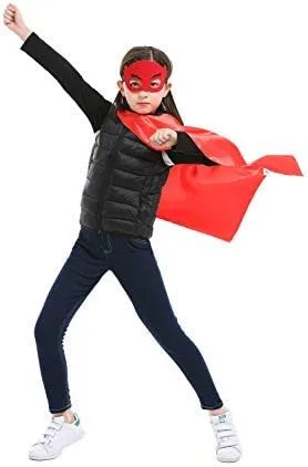 Vista 4 de Superhero Capes with Mask and Wristbands Superhero Dress up Costumes Christmas Halloween Birthday Party for Kids Gifts