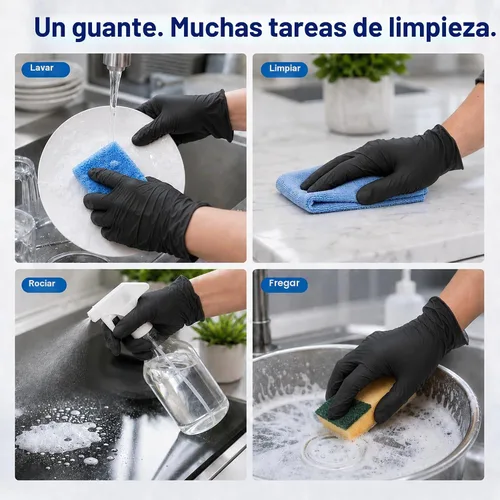 Vista 7 de ForPro Disposable Vinyl Gloves, 3.9 Mil, Powder & Latex-Free, Food Safe Negro